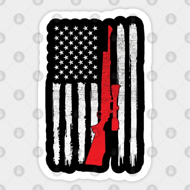 Hunting Vintage American flag For Hunters Sticker by DragonTees